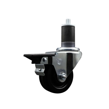 Service Caster 3'' Phenolic Swivel 1-5/8'' Expanding Stem Caster with Brake SCC-EX20S314-PHS-PLB-158
